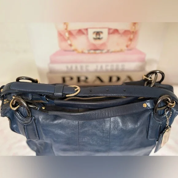 Coach Kristin Elevated limited edition Navy Leather Satchel No. B1193- 16823 - Picture 4 of 14